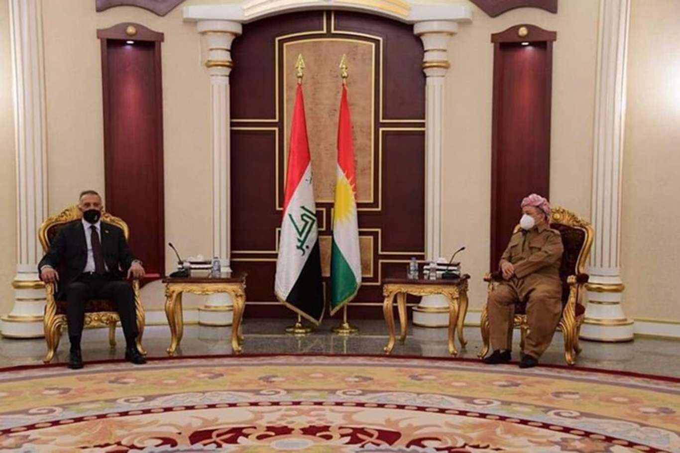 Iraqi PM Mustafa Kadhimi arrives in Erbil